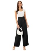 KOTTY Women's Solid High Rise Relaxed Fit Trouser