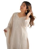 SKYLEE Women's Silk Embroidery and Lace Straight Kurta with Pant & Dupatta