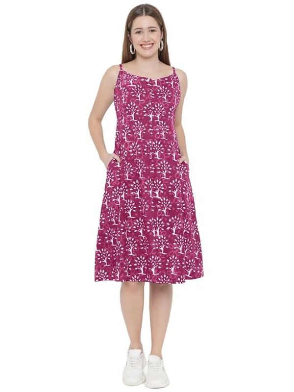 Indietoga Women's Hand Block Printed Sustainable Pure Cotton Dress (Small to Plus Sizes 7XL)