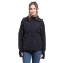Monte Carlo Womens Solid Black Detachable Hood Full Sleeve Jacket