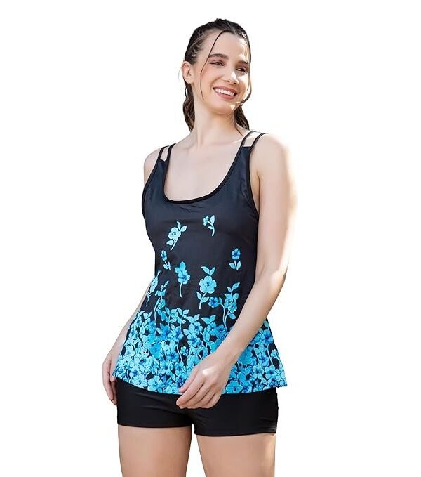 Lovebird Tummy Control Push Up Top with Swimming Shorts, 2.Psc. Swimwear Leisure, Holiday Pool Party