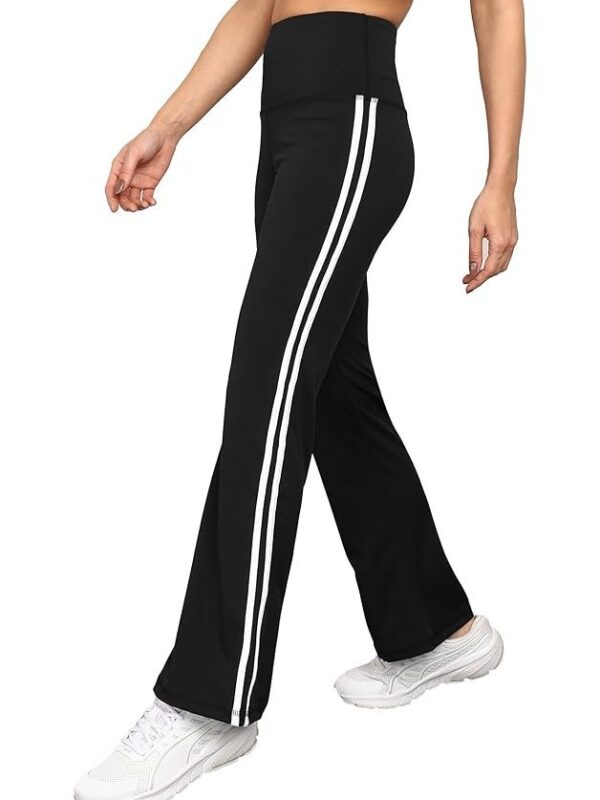 Rock Paper Scissors Premium Flare Gym Pants High Waist Stretchable Flared Leggings with Side Stripes Gym wear/Active Wear Tights Yoga Pants Zumba/Dance Womens Workout Tights Gym Tight