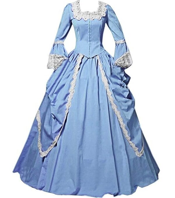 I-Youth Womens Lace Marie Antoinette Masked Ball Victorian Costume Dress