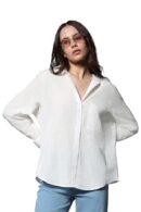 HIGH STAR Women's Cotton Oversized Fit Shirt