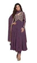 TRENDMALLS Women's Silk Blend Embroidery Alia Cut Kurta Pant Set with Dupatta