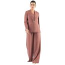 Powersutra Women’s Dusty Peach 3-Piece Formal Suit | Tailored-Fit Blazer, Waistcoat & Mid-Rise Trousers | Stretchable Fabric, Notched Lapel, Button Closure | Office & Business Wear