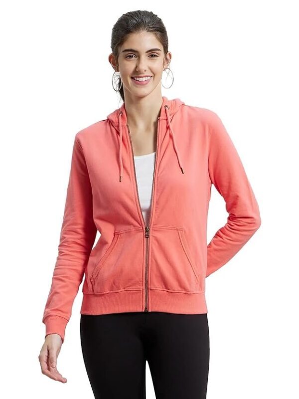 Jockey AW30 Women's Super Combed Cotton French Terry Fabric Hoodie Jacket with Side Pockets