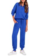 PRETTYGARDEN Women's Fall 2 Piece Lounge Sets Zip Up Sweatshirt Jogger Pants Sweat Track Suits Travel Outfit Winter Clothing