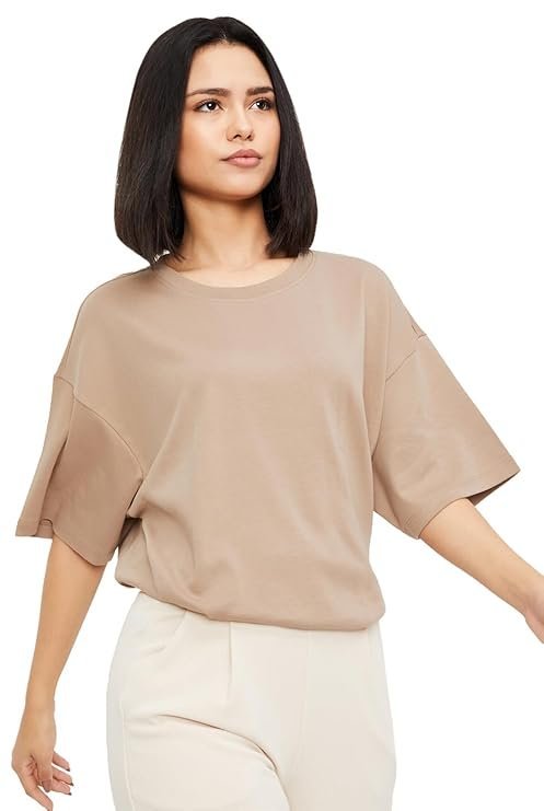 Max Women's Solid Regular Fit Tshirt