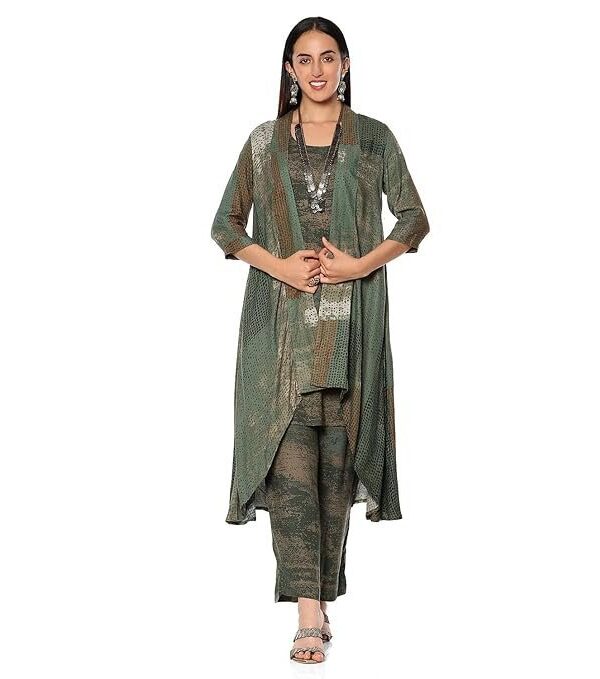 BIBA Women Rayon Straight Printed Suit Set