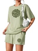 KSHS Women's Cotton Printed Night Suit Set of Top & Shorts