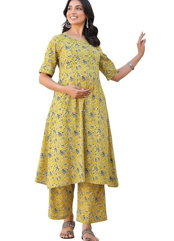 Janasya Women's Cotton Kurta Pant Set