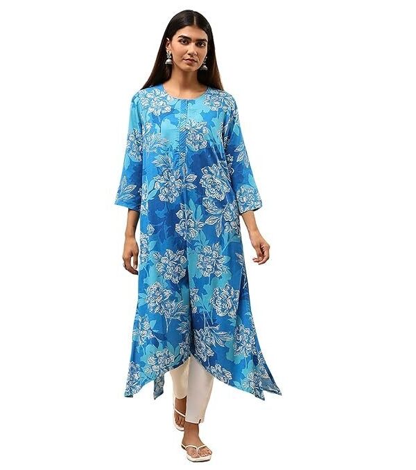 BIBA Women Rayon Viscose Straight Printed Kurta
