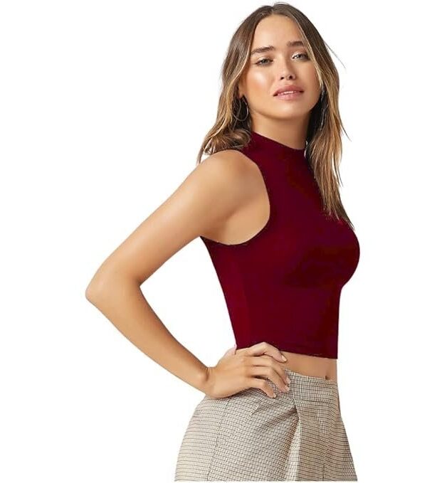 DDASPRATION Women's Solid Ribbed Crop Tank Top - Stylish Western Sleeveless Top for Girls