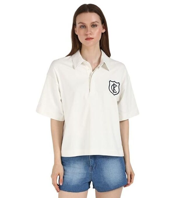 Calvin Klein Jeans Women's Solid Regular Fit T-Shirt