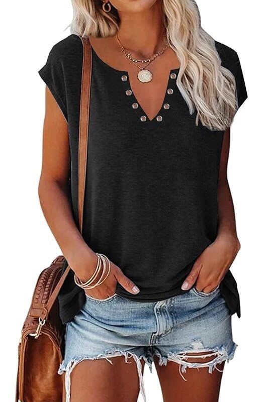 ETCYY NEW Tank Tops for Women, Cute Sleeveless V Neck Workout Tops Printed Running Casual Athletic T Shirts