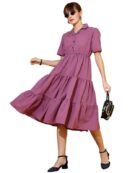 Sheetal Associates Women's Casual Half Sleeve Crepe Shirt Dress